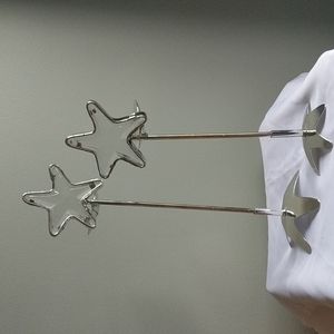 Set of two star candle holders